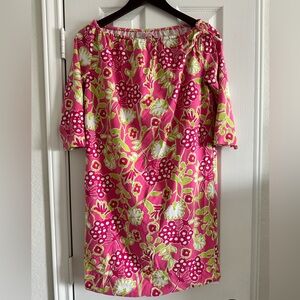 Lilly Pulitzer Women's 3/4 Sleeve Knee Length Floral Shift Dress, Size Small